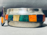 Important 6' Wrist Vintage Native American Navajo Turquoise Inlay Sterling Silver Bracelet-Nativo Arts