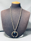 1920's Vintage Native American Navajo Turquoise Coin Silver Open Arms Necklace Wow!!!-Nativo Arts