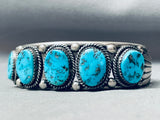 CECIL SANDERS VINTAGE NAVAJO TURQUOISE STERLING SILVER BRACELET