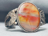 One Of The Best Ever Vintage Native American Navajo Petrified Wood Sterling Silver Bracelet