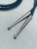 Traditional Vintage Native American Navajo Sterling Silver Handcarved Bolo-Nativo Arts