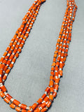 Tubes Of Coral Vintage Native American Navajo Sterling Silver White Heishi Necklace-Nativo Arts