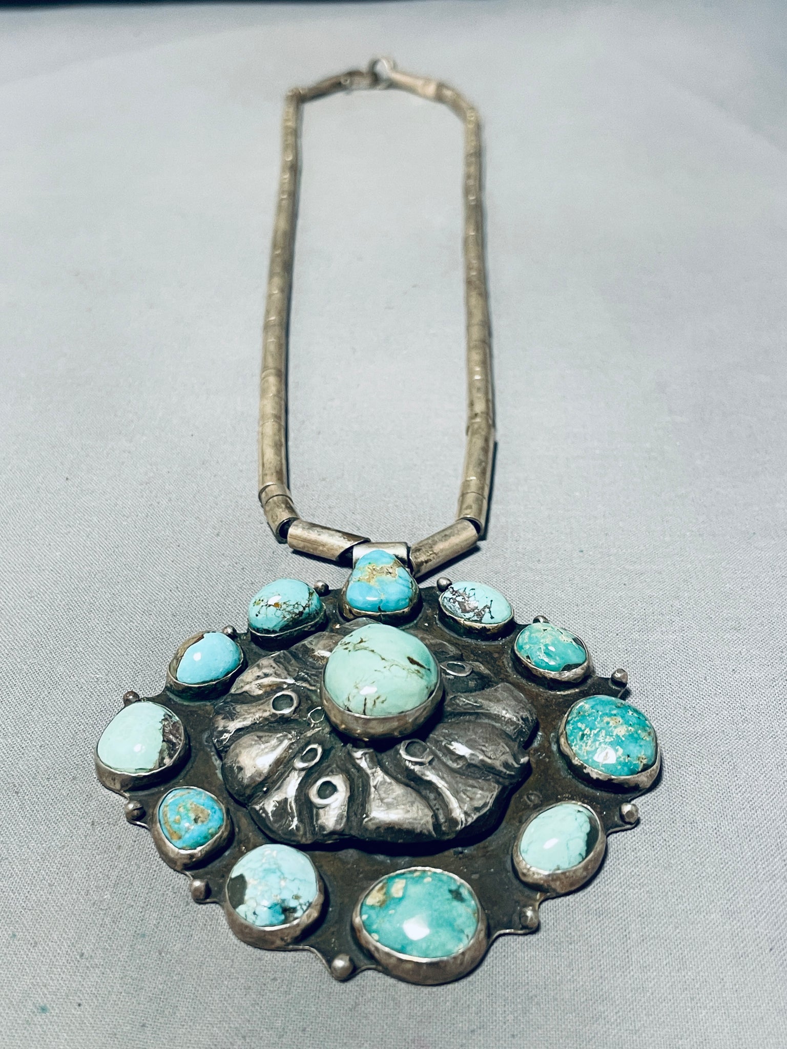 Adorable Turquoise Oxidised Necklace Set - Mata Payals Exclusive Silver  Jewellery