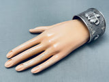 Huge Vintage Southwest Elephnt Sterling Silver Bracelet Cuff-Nativo Arts