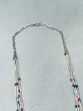 Intricate Vintage Native American Navajo Sterling Silver Heishi Necklace Old-Nativo Arts