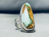 Signed Native American Navajo Royston Turquoise Sterling Silver Ring-Nativo Arts
