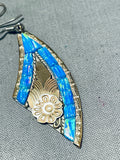 Native American The Most Unique Vintage Opal Inlay Sterling Silver Gold Earrings-Nativo Arts