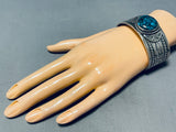 Last Chance Turquoise Mine!!!! Important Vintage Native American Navajo Sterling Silver Bracelet-Nativo Arts