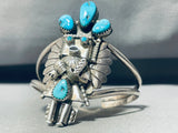 Kachina Tower Vintage Native American Navajo Turquoise Sterling Silver Bracelet-Nativo Arts