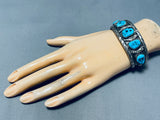Marvelous Vintage Native American Navajo 5 Sleeping Beauty Turquoise Sterling Silver Bracelet-Nativo Arts