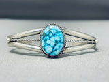 Important Vintage Native American Navajo Godber Turquoise Sterling Silver Bracelet-Nativo Arts