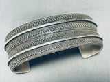 One Of The Most Detailed Vintage Sterling Silver Bracelet Cuff-Nativo Arts