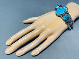 Native American Astonishing Vintage Santo Domingo Morenci Turquoise Sterling Silver Bracelet-Nativo Arts