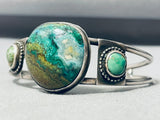 Dropdead Gorgeous Vintage Native American Navajo Earth Turquoise Sterling Silver Bracelet Old-Nativo Arts
