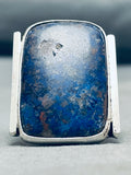 Joe Baillon Huge Lapis Vintage Navajo Sterling Silver Ring-Nativo Arts