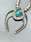 Gorgeous!! Vintage Native American Navajo Turquoise Sterling Silver Necklace Old-Nativo Arts