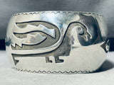 Geomtric Bird!! Monroe Ashley Vintage Native American Navajo Sterling Silver Bracelet-Nativo Arts