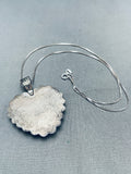 Heart Of Green Turquoise Vintage Native American Navajo Sterlign Silver Necklace-Nativo Arts