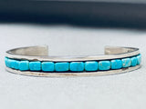 Blocks Of Turquoise Vintage Native American Navajo Sterling Silver Bracelet Cuff-Nativo Arts