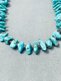 Striking Vintage Native American Navajo Turquoise Shell Sterling Silver Necklace-Nativo Arts
