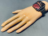 The Most Unique Vintage Native American Navajo Pink Petrfied Wood Sterling Silver Bracelet-Nativo Arts