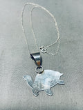 Intriguing Vintage Native American Navajo Sterling Silver Turtle Necklace-Nativo Arts