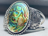 The Most Unique Vintage Native American Navajo Abalone Shell Sterling Silver Bracelet-Nativo Arts