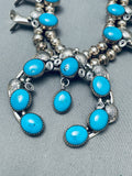 Wayne Etsitty Vintage Native American Navajo Turquoise Sterling Silver Squash Blossom Necklace-Nativo Arts