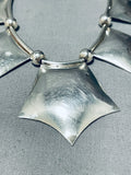 Tommy Charlie Rare Vintage Native American Navajo Sterling Silver Unique Necklace-Nativo Arts