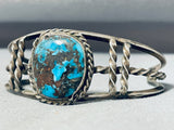Gasp! Important Bisbee Turquoise Vintage Native American Navajo Sterling Silver Bracelet-Nativo Arts