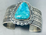 Astounding Vintage Native American Navajo Pilot Mountain Turquoise Sterling Silver Bracelet-Nativo Arts