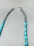 Native American Eye Catching Santo Domingo Spiderweb Turquoise Sterling Silver Necklace-Nativo Arts