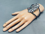 Huge Chief Vintage Native American Navajo Sterling Silver Bracelet Cuff-Nativo Arts