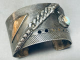 One Of The Most Unique Vintage Native American Navajo Turquoise Sterling Silver Bracelet-Nativo Arts