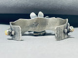 Lovely Native American Navajo Opal Sterling Silver Flower Bracelet-Nativo Arts