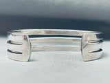 One Of The Best Vintage Zuni Turquoise Square Sterling Silver Bracelet Cuff-Nativo Arts