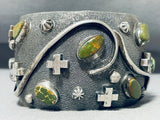 One Of The Most Unique Vintage Native American Navajo Damale Turquoise Sterling Silver Bracelet-Nativo Arts