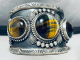 The Best Vintage Native American Navajo Tiger's Eye Sterling Silver Bracelet-Nativo Arts