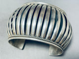 Native American Navajo Basket Protruding Native American Navajo Sterling Silver Bracelet Cuff-Nativo Arts