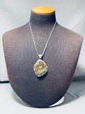 Green & Blue In Same Stone!!!! Very Rare Vintage Native American Navajo Sterling Silver Necklace-Nativo Arts