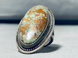 Enormous Vintage Native American Navajo Royston Turquoise Sterling Silver Ring-Nativo Arts