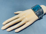 One Of Best Ever Vintage Native American Navajo Lone Mountain Turquoise Sterling Silver Bracelet-Nativo Arts