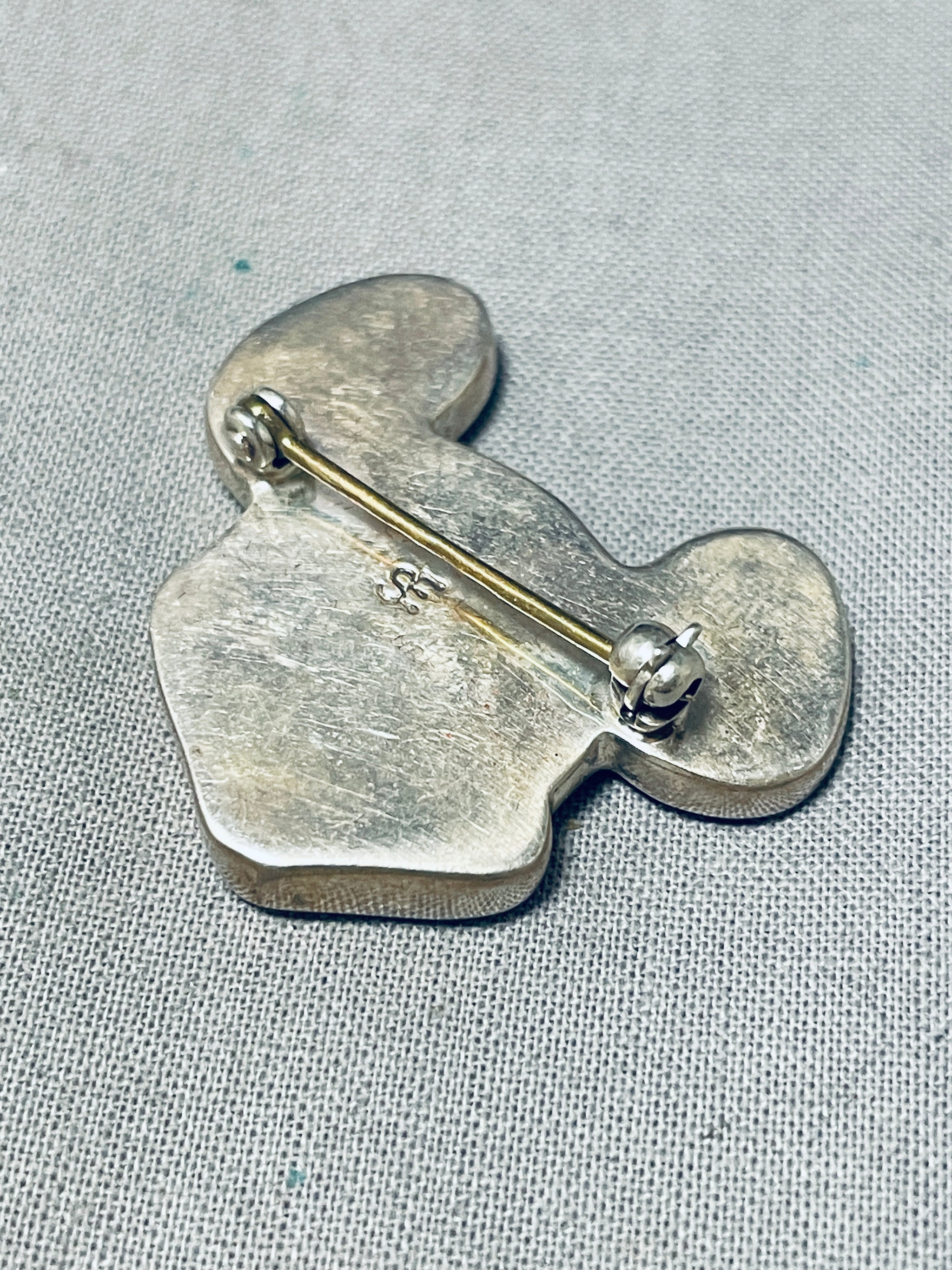 Whimsical Vintage Native American Zuni Inlay Mickey Mouse Sterling