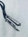 Native American Very Old Vintage Royston Turquoise Sterling Silver Balo Tie