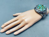 One Of The Most Vivid Vintage Native American Navajo Royston Turquoise Sterling Silver Bracelet-Nativo Arts