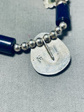 One Of The Coolest Vintage Native American Navajo Signed Azurite Sterling Silver Necklace-Nativo Arts