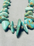 Chunky Older Vintage Native American Navajo Royston Turquoise Sterling Silver Necklace-Nativo Arts