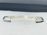 Signed Stacker Vintage Native American Navajo Sterling Silver Bracelet Cuff-Nativo Arts