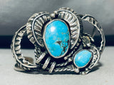 Leaves Of Glory! Vintage Native American Navajo Turquoise Sterling Silver Bracelet Old-Nativo Arts