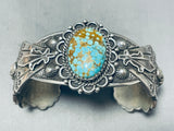 Show-stopping Vintage Native American Navajo #8 Turquoise Mine Sterling Silver Bracelet-Nativo Arts
